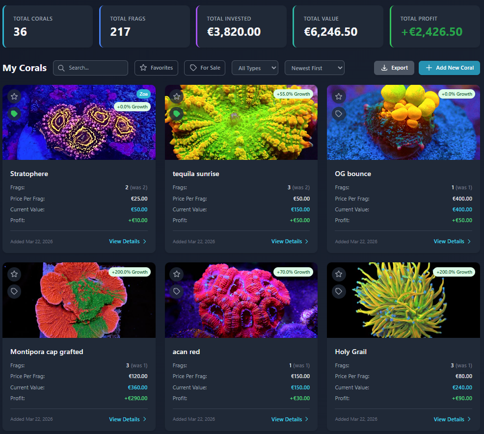 Coral collection overview